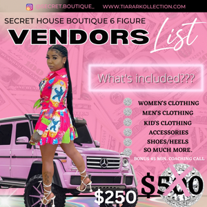 Vendor List & Coaching Call